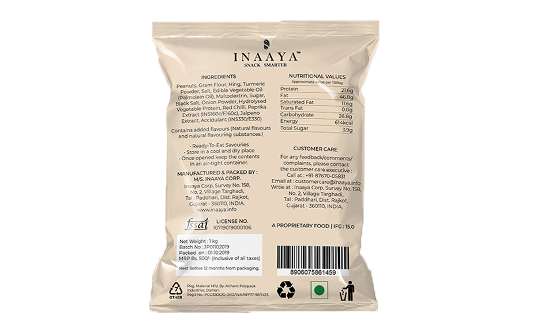 Inaaya Jalapeno Peanuts    Pack  1 kilogram